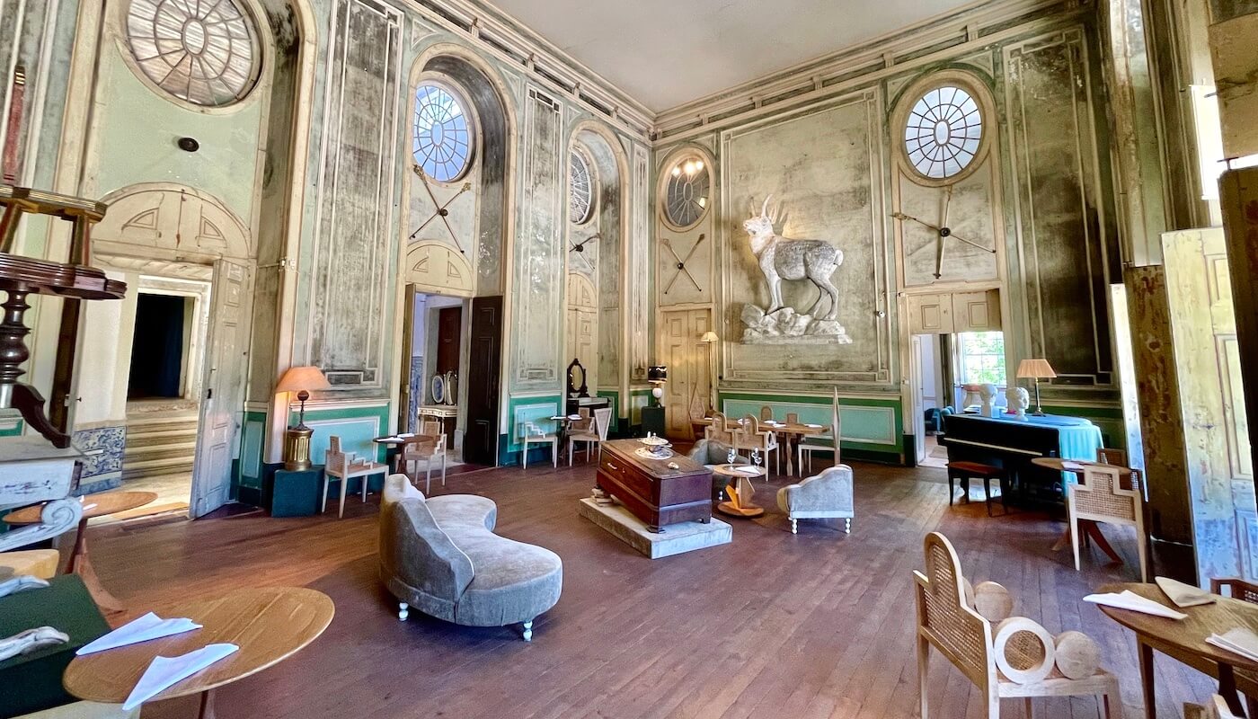 Palácio do Grilo grand interior salon with period furnishings