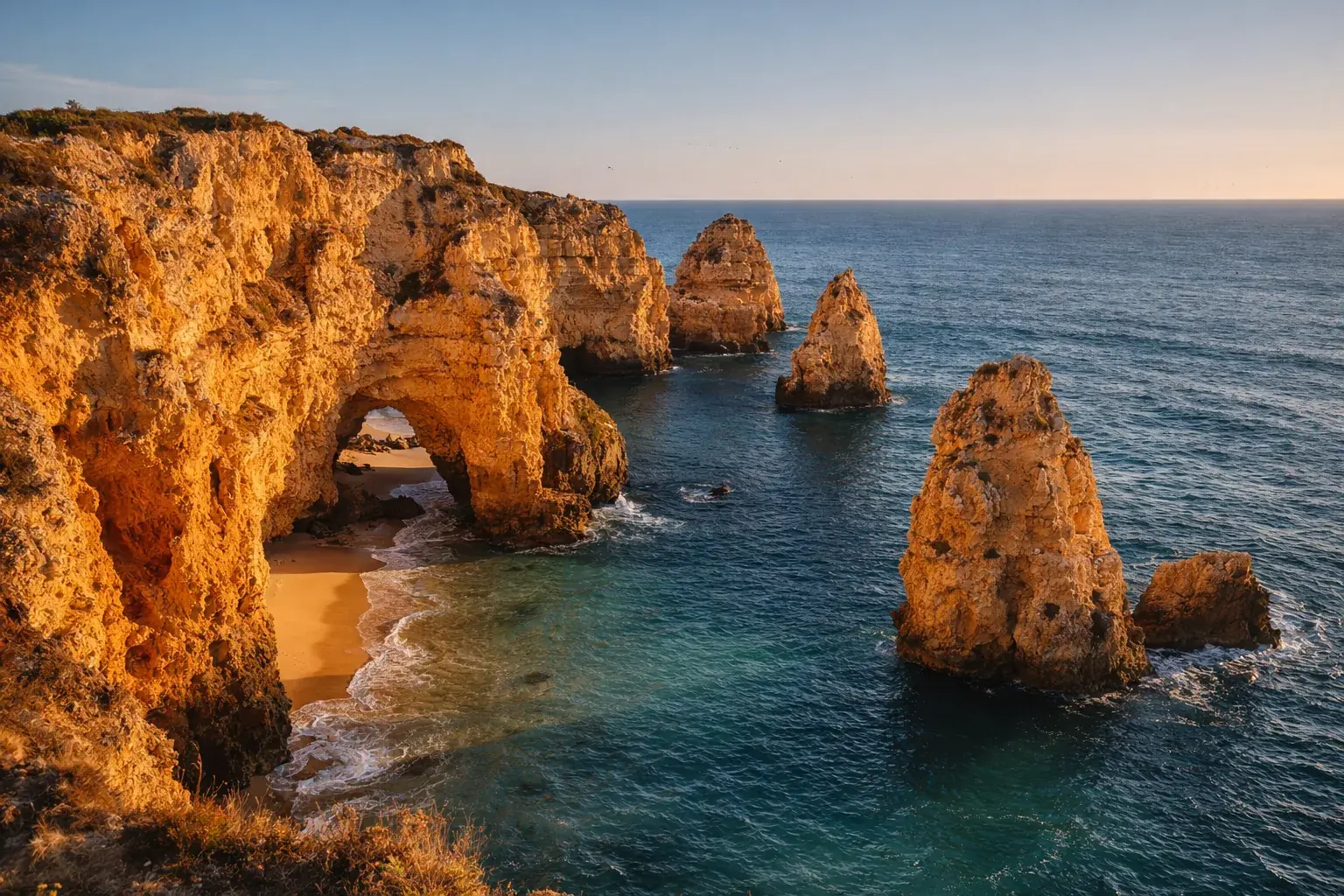 Western Algarve golden cliffs