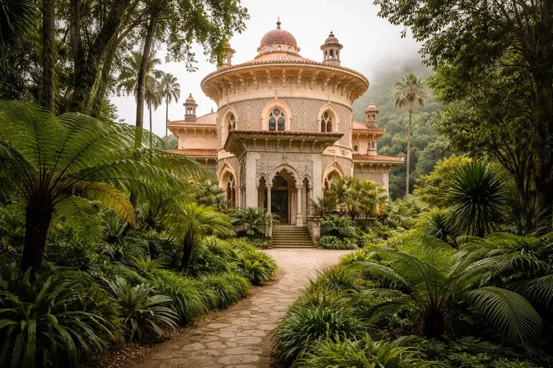 O arco triunfal do Palácio de Seteais a enquadrar a serra de Sintra