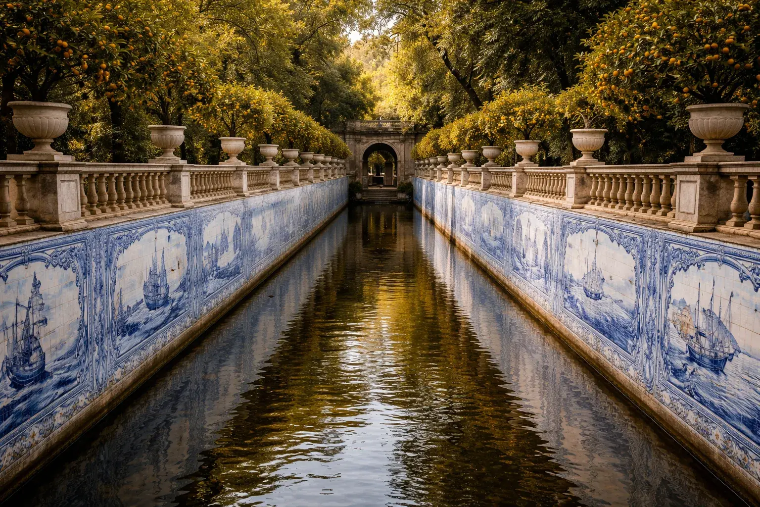 Jardins formais do Palácio de Queluz e Canal de Neptuno
