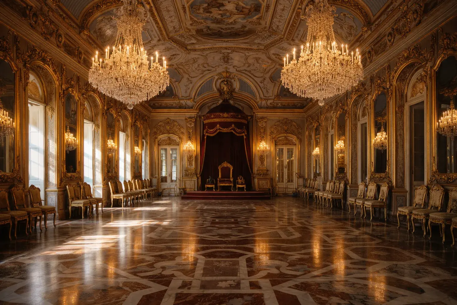 Pormenor da Sala do Trono do Palácio de Queluz